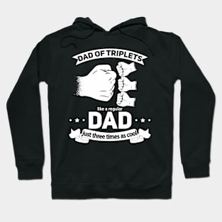 Dad of Triplets Announcement Fathers Day Daddy Triplet Dad Hoodie